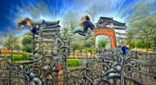 Endless Torii Gates in Hyperrealism