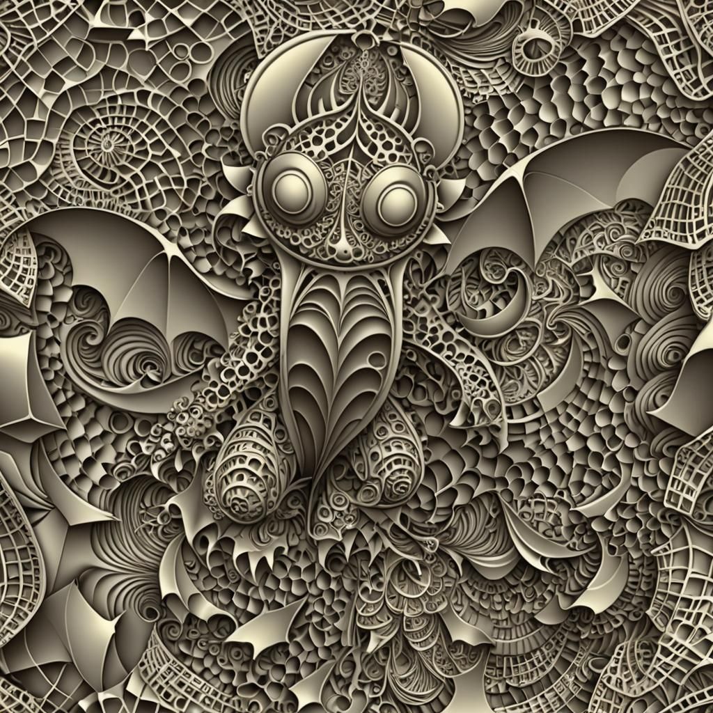 Abstract Fractal with Wave Function and 3D Shading