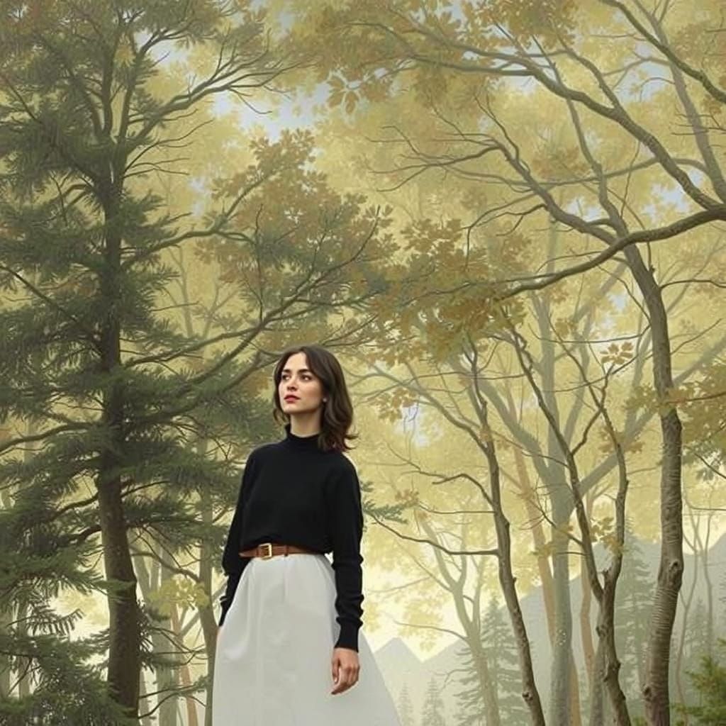 Woman in Landscape as Romanticism Inspired Portrait