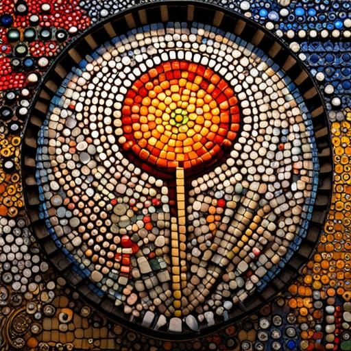 Intricate Bottle Cap Mosaics in HDR