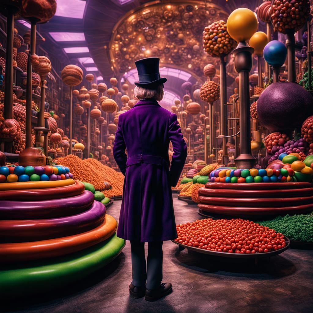 Hyperrealistic Chocolate Factory Scene