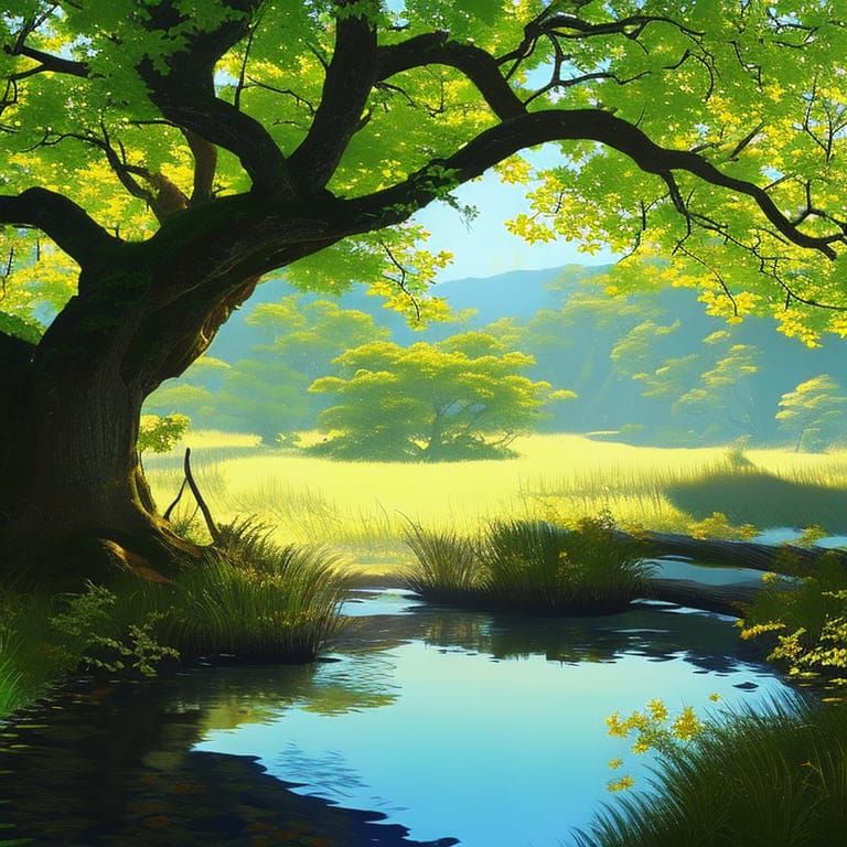 Golden Oak Cottage in Sunny Forest