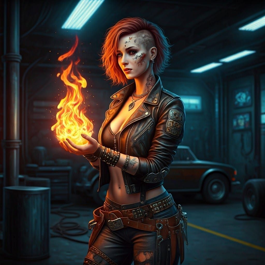 Cyberpunk Siren Craftsmanship in Greasers Garage