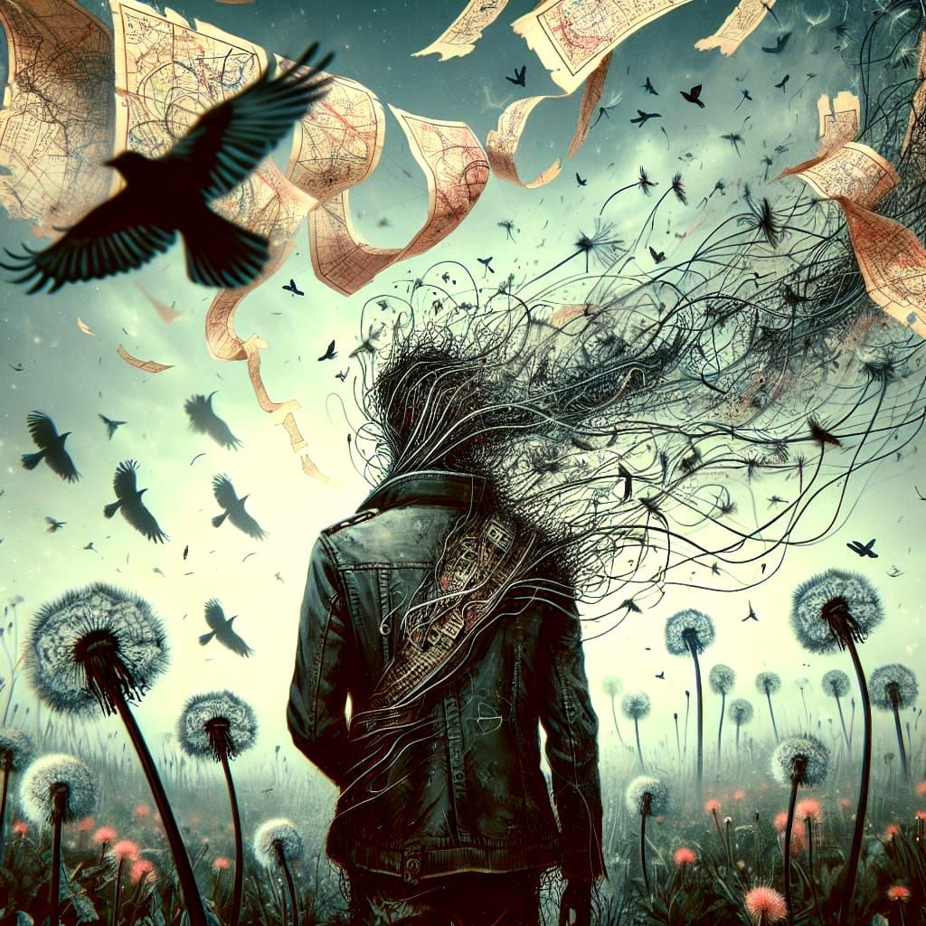 Surreal Landscape of a Lost Wanderer in a Field of Floating ...