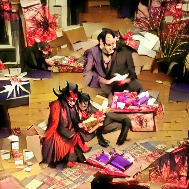 Mephistopheles and Faustus Celebrate Christmas