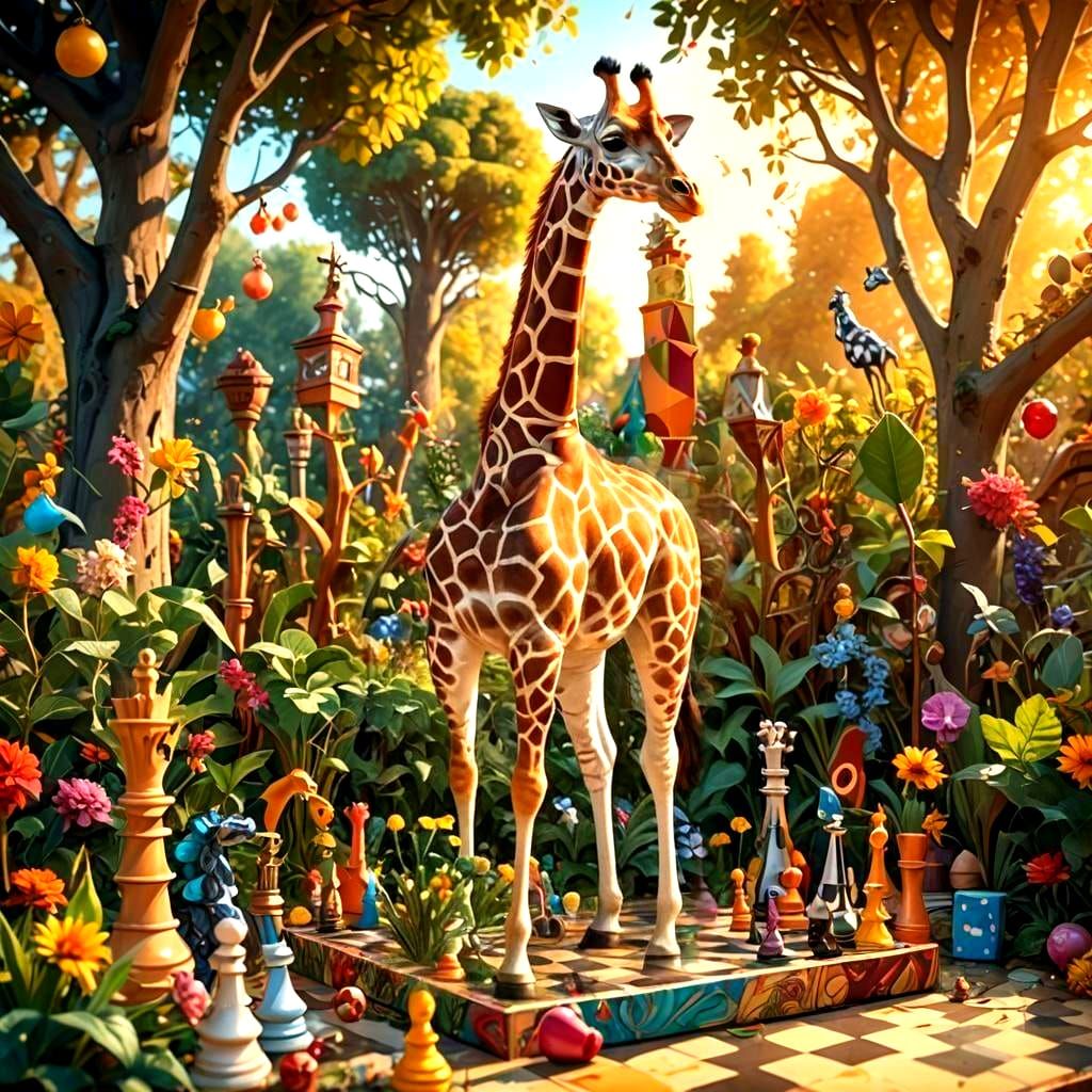 Garden Giraffe AI Generated Image