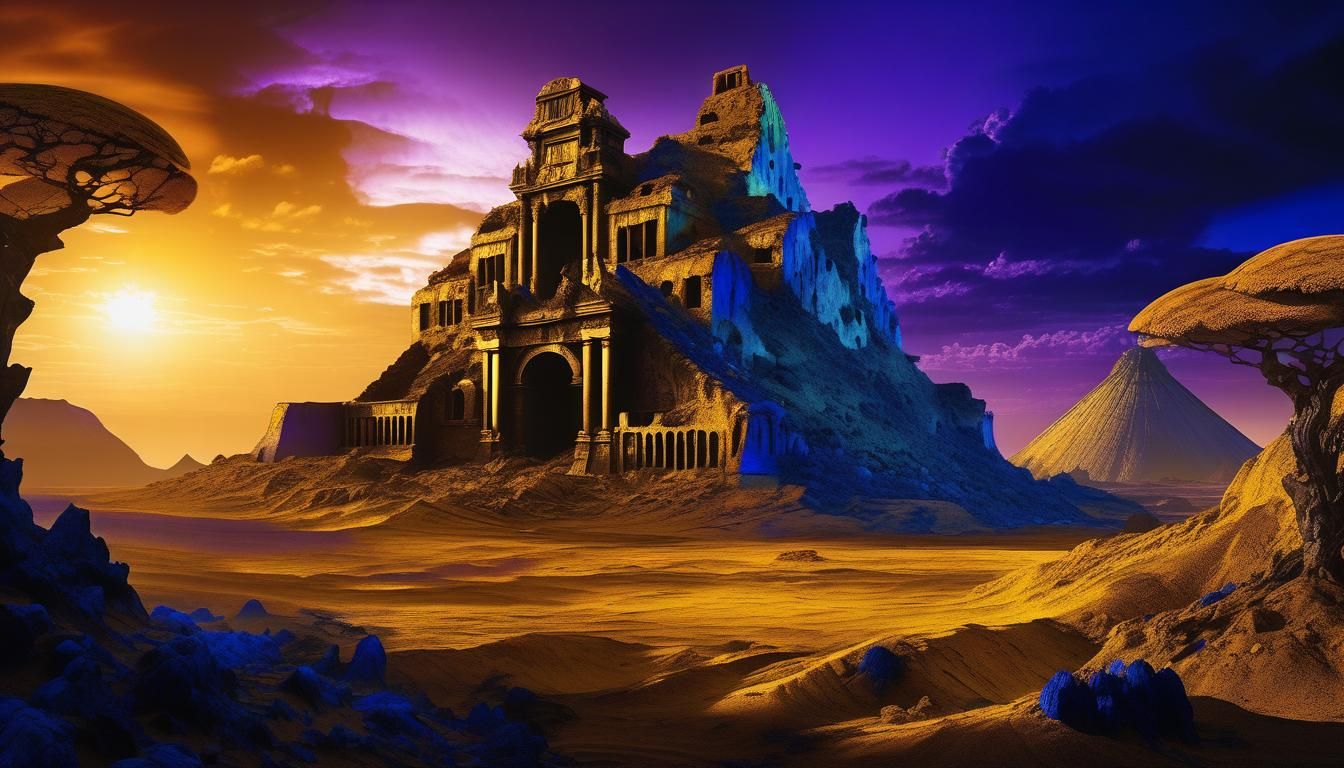Apocalyptic Prehistoric World with Fantastic Ruins