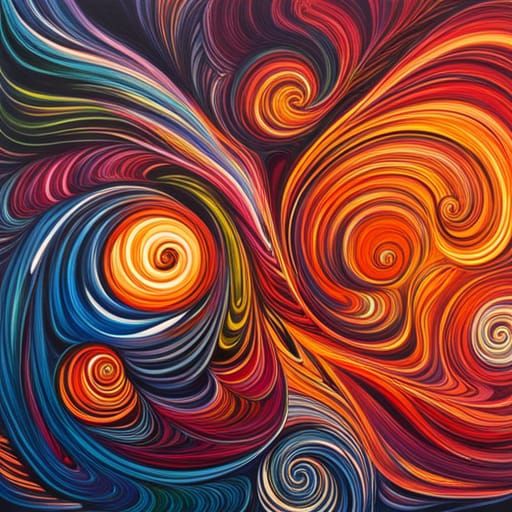 Abstract Alien Observes Swirling Planets in Space