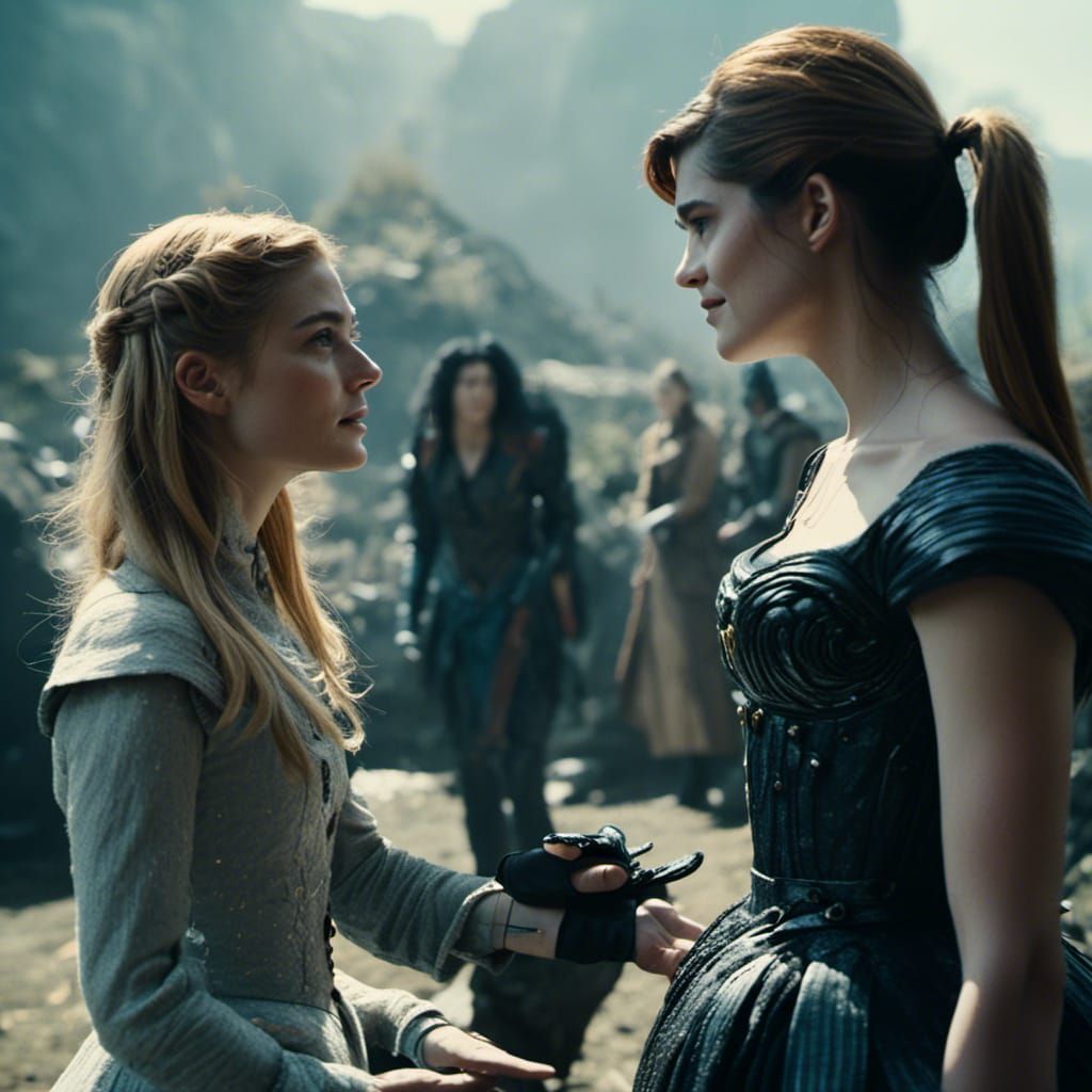Bridget Regan, Rosamund Pike, and Emma Watson Talking