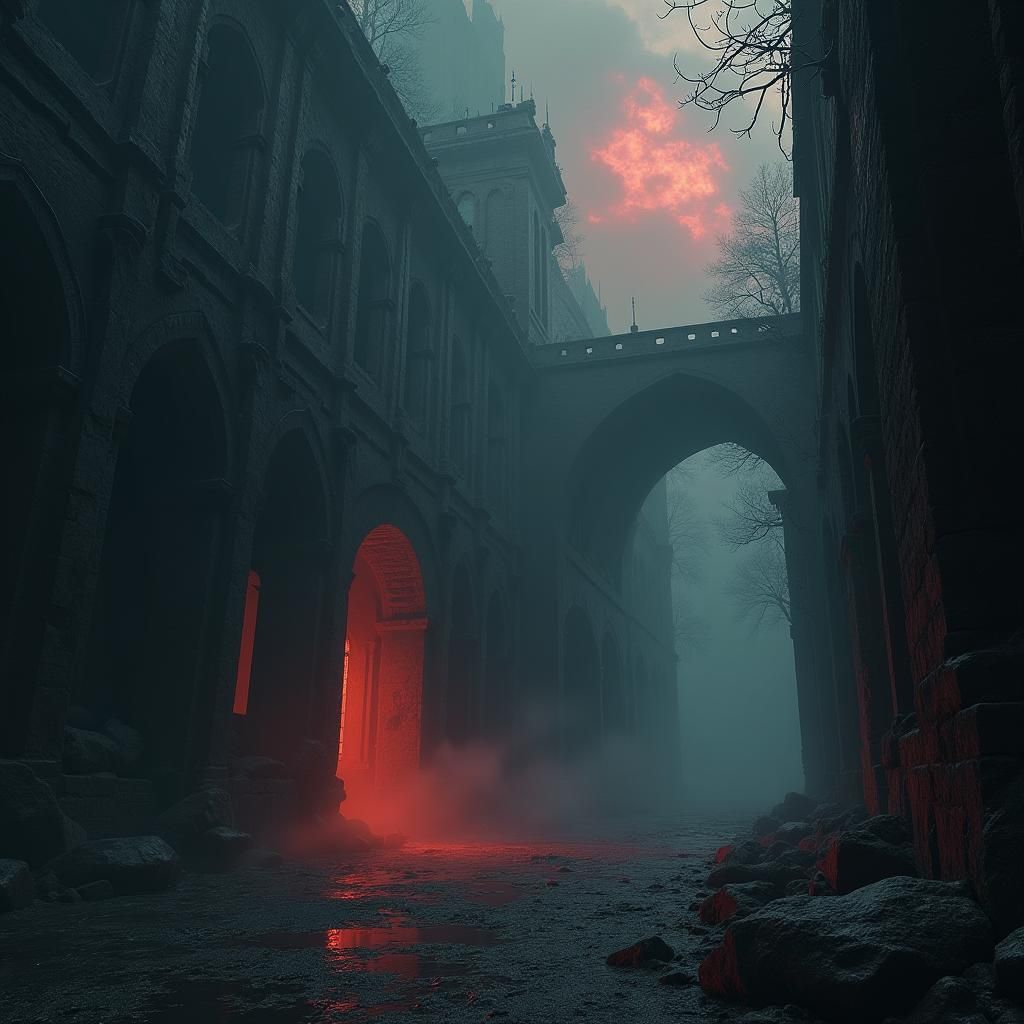 Eerie Realm: A Dramatic Matte Painting