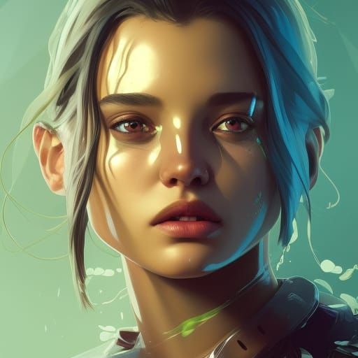 Detailed Slime Portrait in Art Nouveau Style