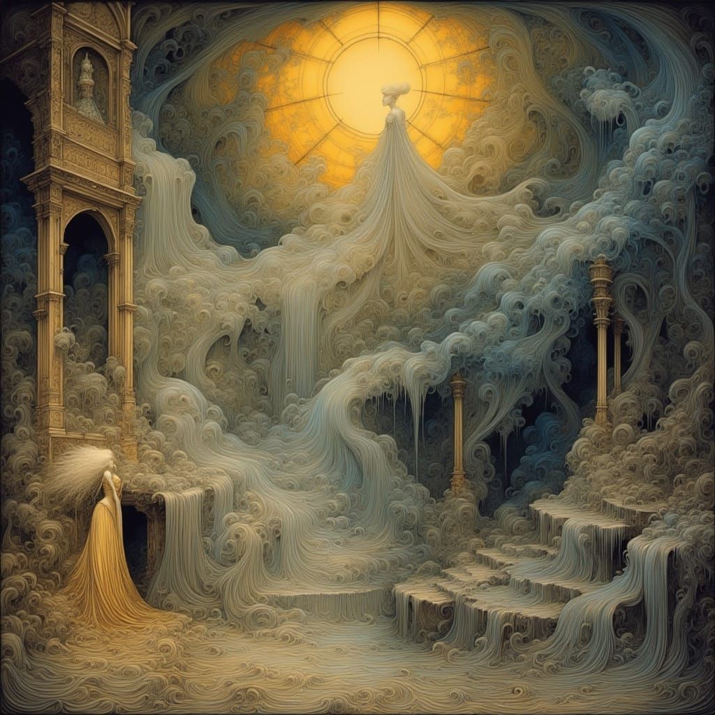 Multi-Dimensional Archons Decide World Fate in Gouache Style