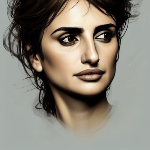 Penelope Cruz Portrait in Artstation Style
