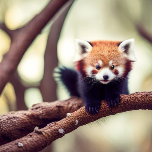 Adorable Red Panda Kitten Generated by AI