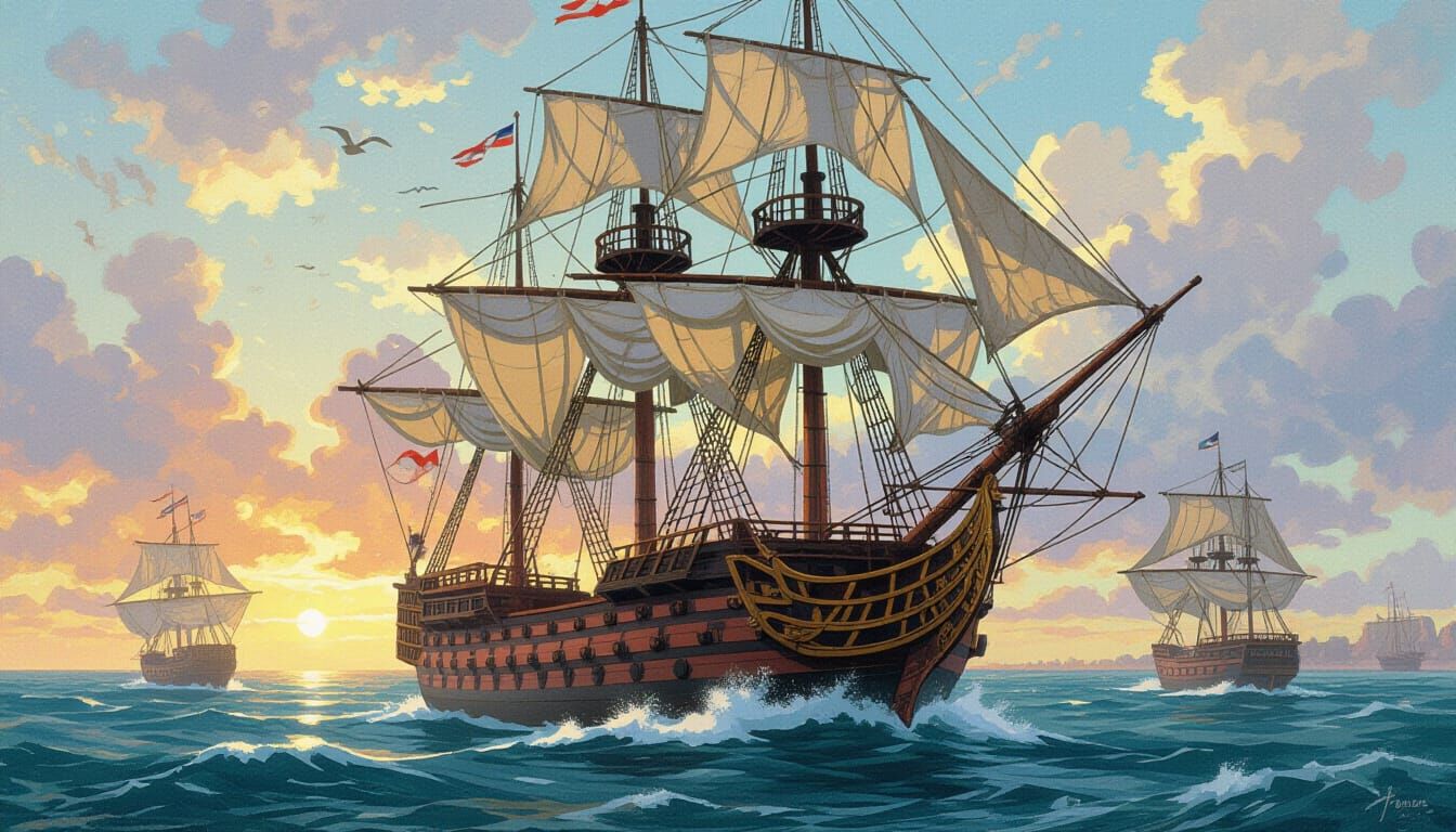 Hyperrealistic Ship of the Line Concept Art