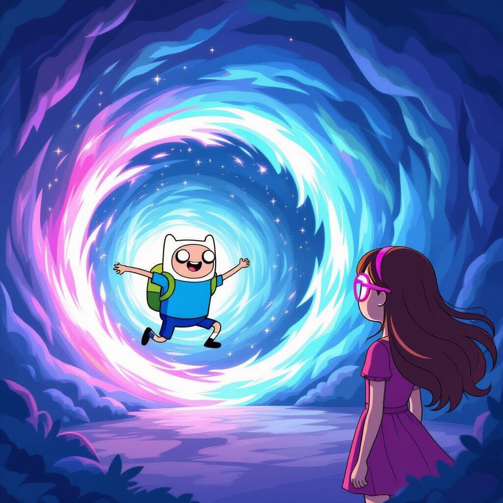 Finn the Human Leaps Through Cosmic Portal to Meet Girl