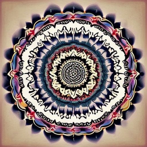 Detailed Mandala Design with Geometric Patterns