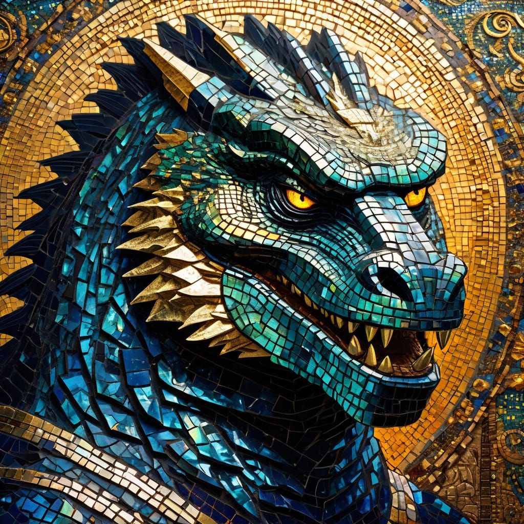 Godzilla mosaic