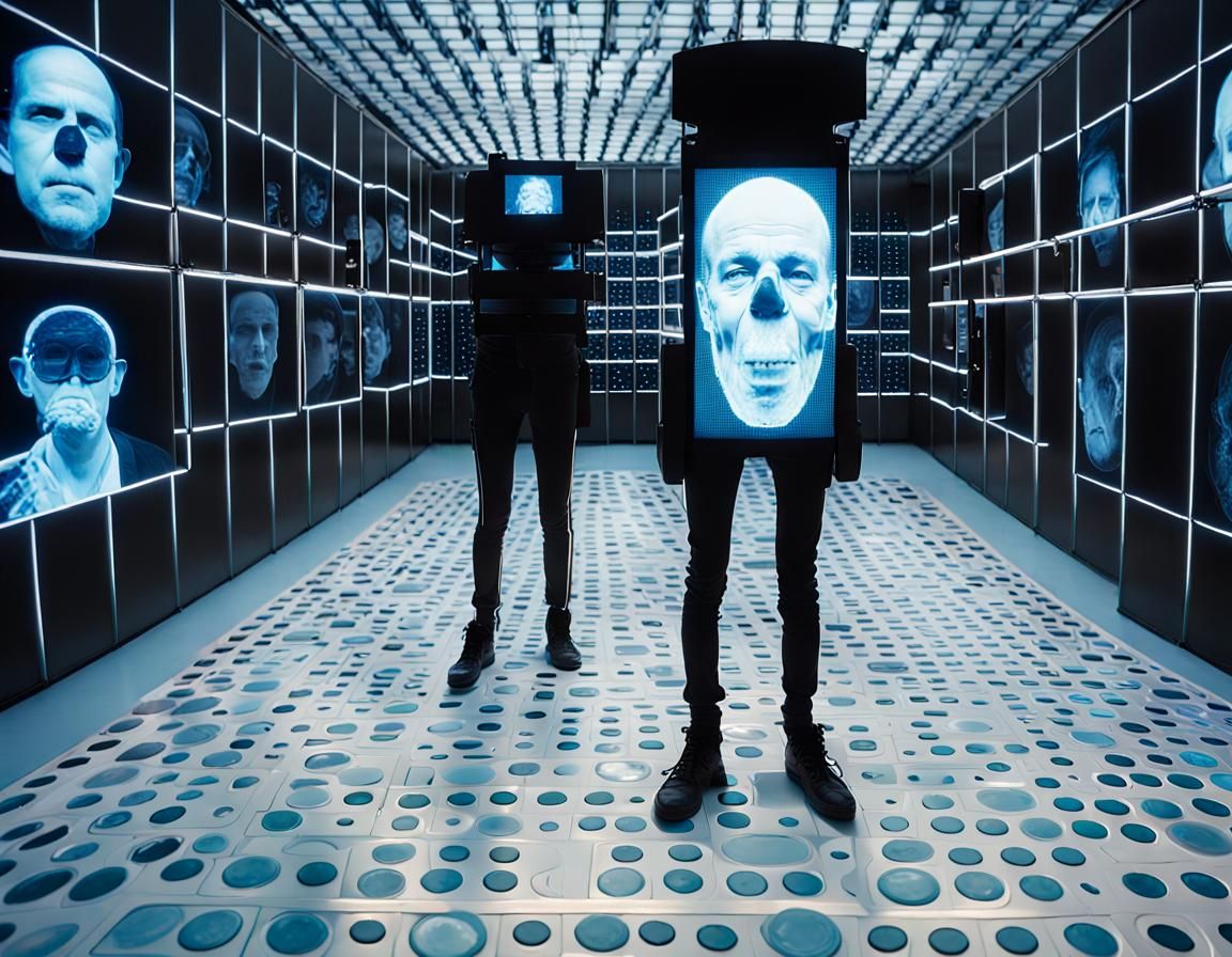 Surreal Transformation: Dot Matrix Technicolor Xray Photo