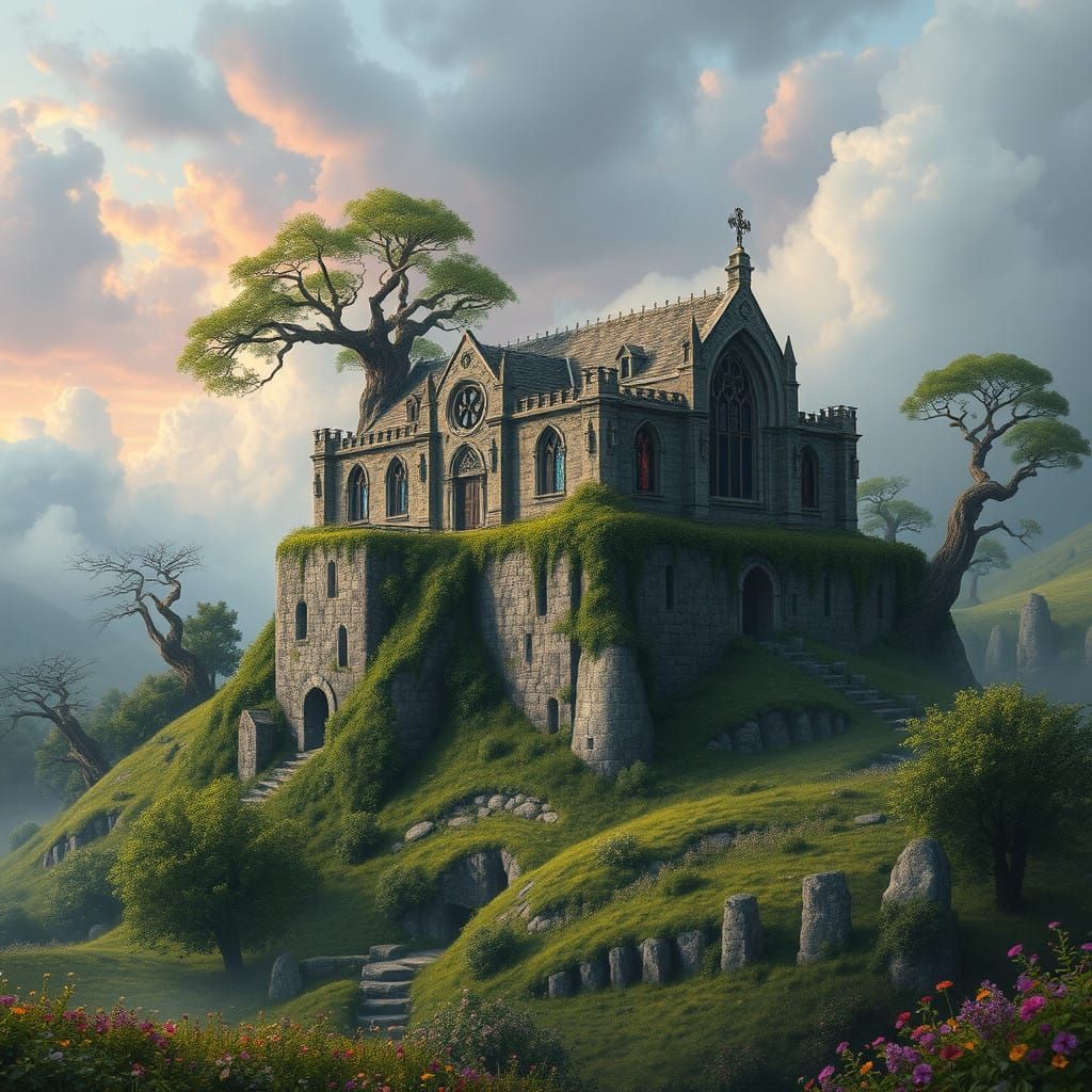 Mysterious Ancient Monastery Amidst Verdant Greenery