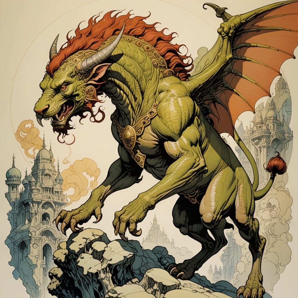 Chimera Artwork in Michael Kaluta Comic Style