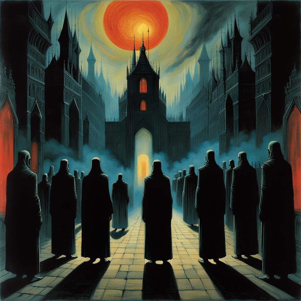 Underworld Lord Enthroned in a Gothic Landscape