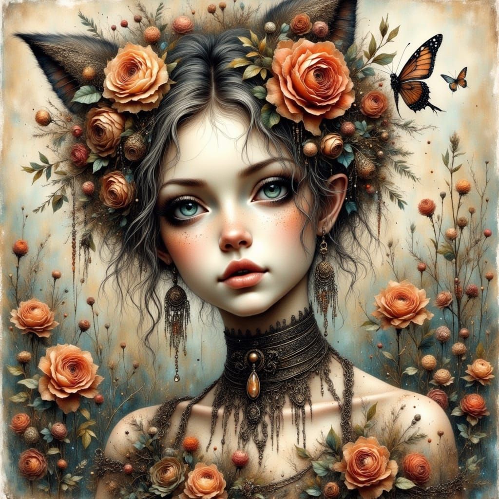 Fairy Punk Bohemian Landscape in Impressionist Drizzle