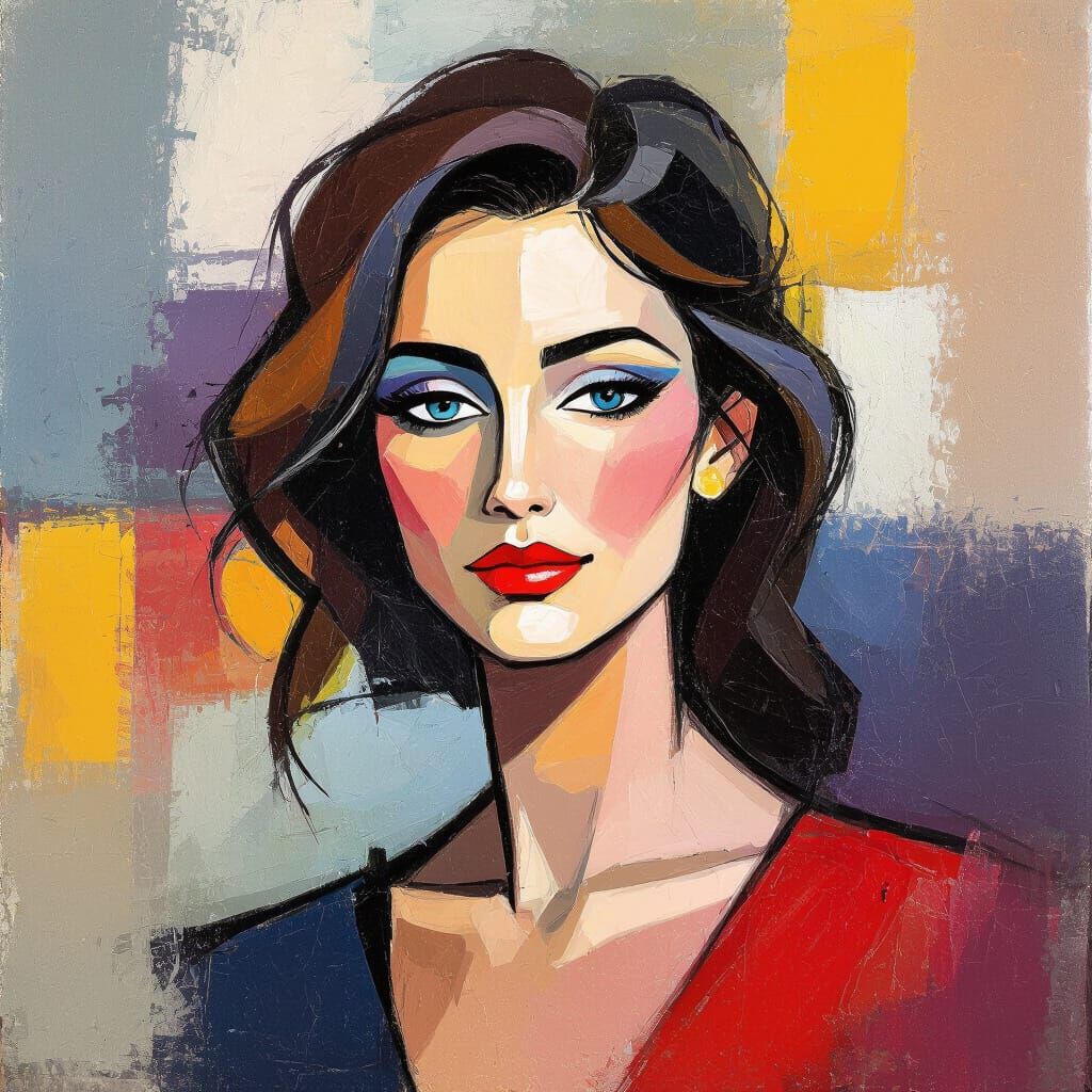Abstract Portrait of a Beautiful Woman