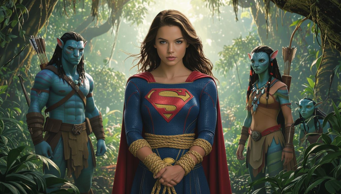 Girl in Superman Costume Captured in Pandora Jungle