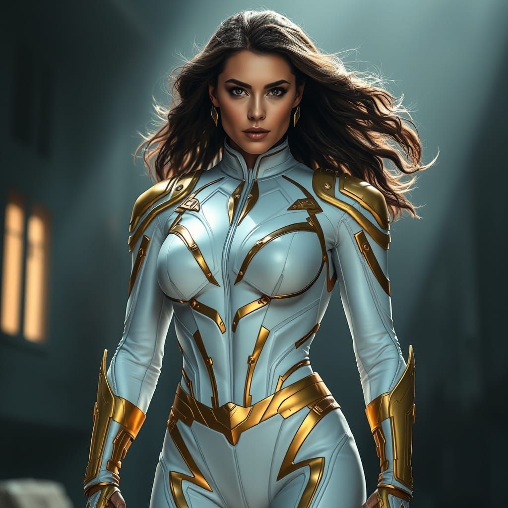 Ethereal Justice Warrior in Hyperrealistic Glory