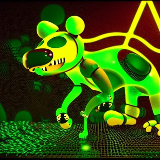 Marsupilami in Glitch FX ASCII Art Style