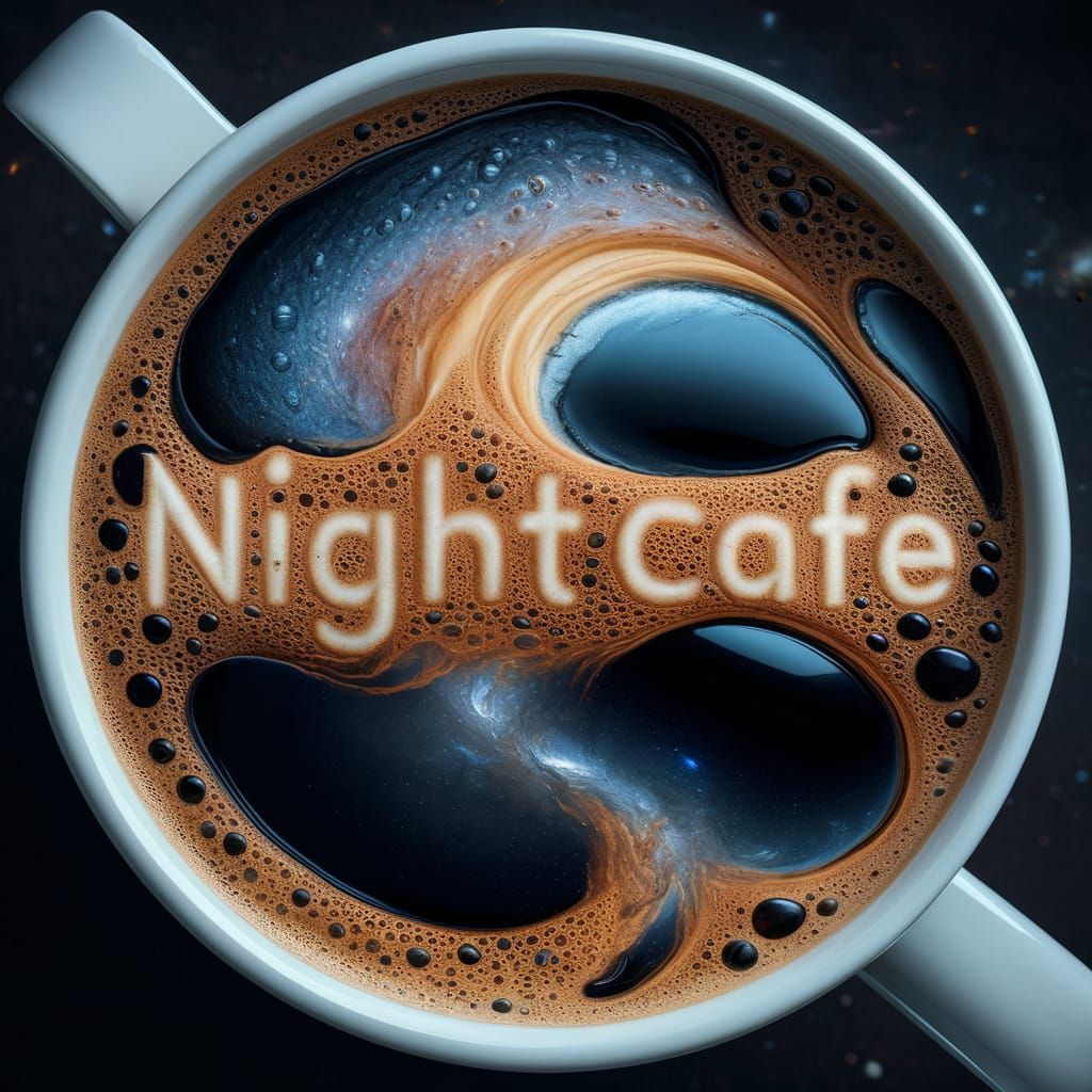 Coffee Mug Reflecting Cosmos in Hyperrealistic Photo