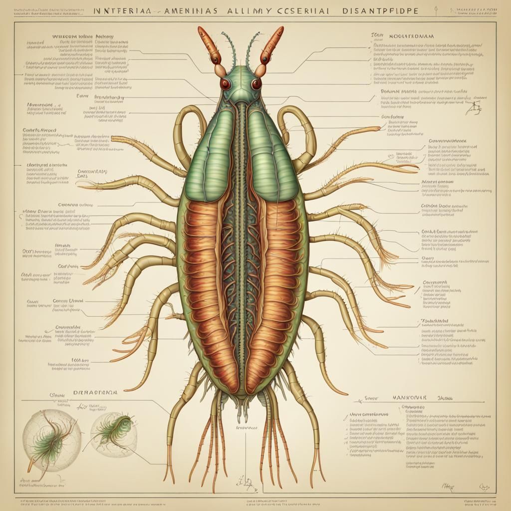 Alien Daphnia Centipede Dissection: Anatomical Diagram