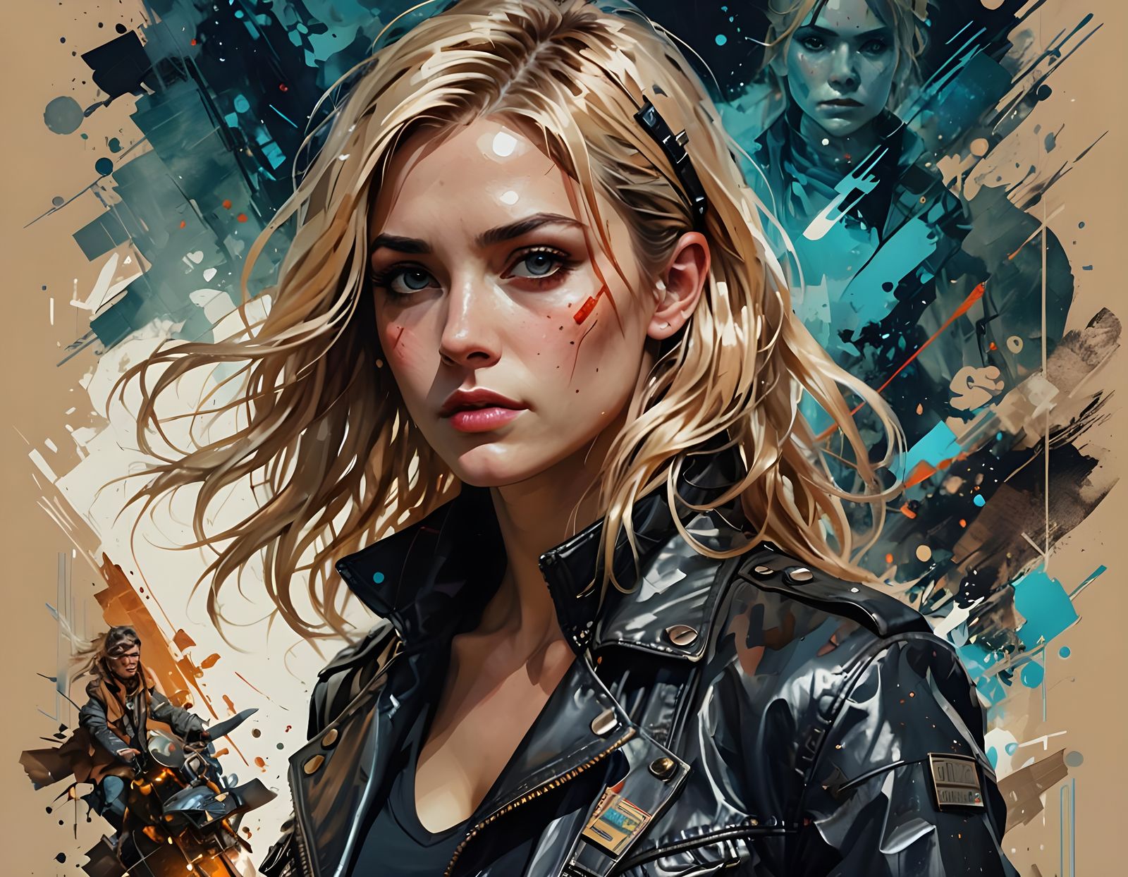 Ace from Doctor Who: Golden Composition in Vector Style