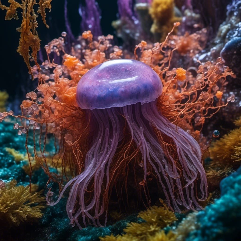 Slime Crystal Jellyfish in Agate Moss Kelp