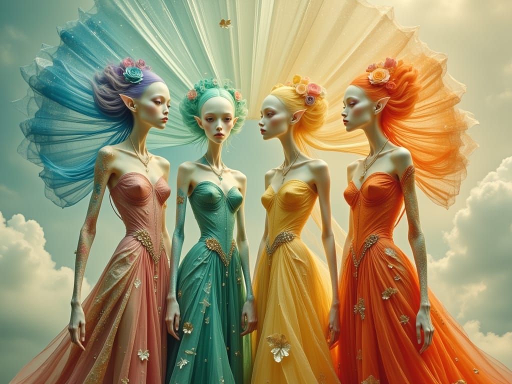 Fantastical Alien Beings in Ethereal Futuristic Style