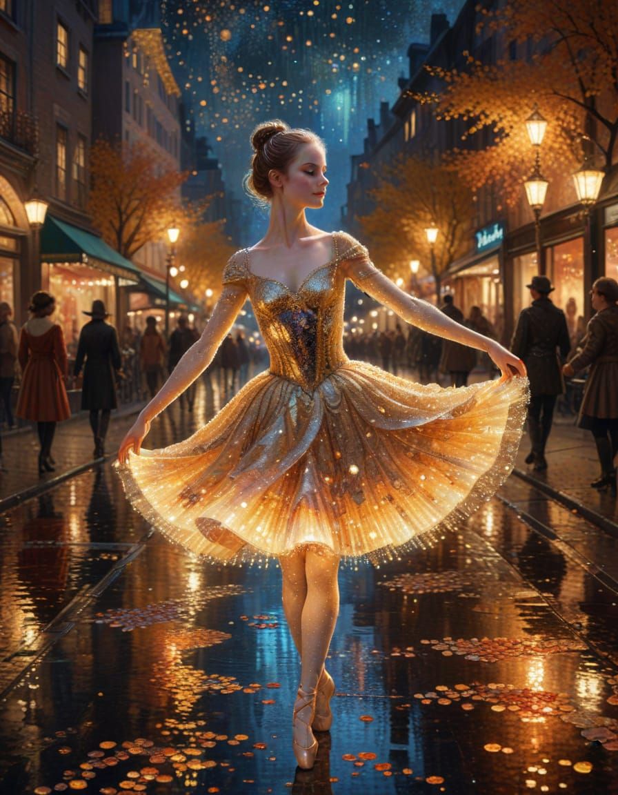 Dance of Golden Light in Autumnal City