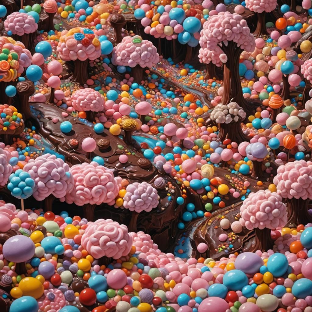 Sweet Dreamscape: A Landscape of Candy and Chocolate