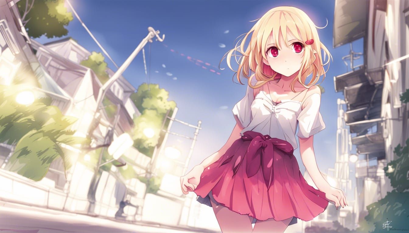 Cute Girl in Anime Key Visual Style