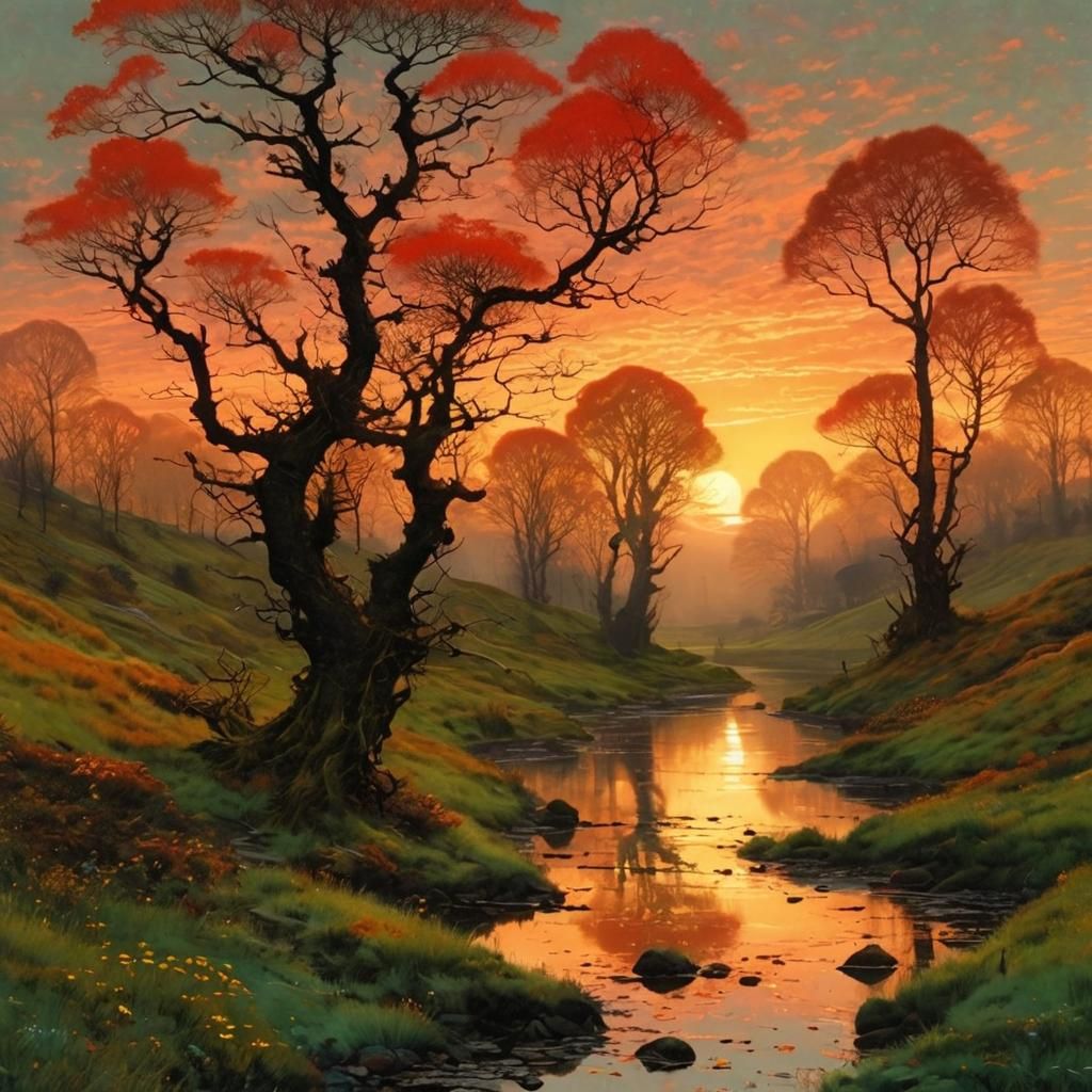 Luminist Impressionist Landscape Painting