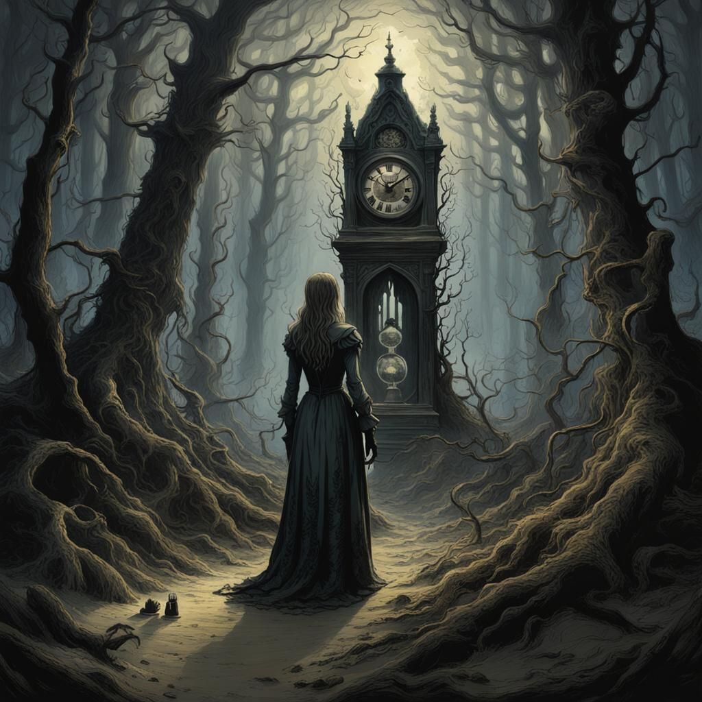 Spooky Forest Scene Inspired by Gustave Doré