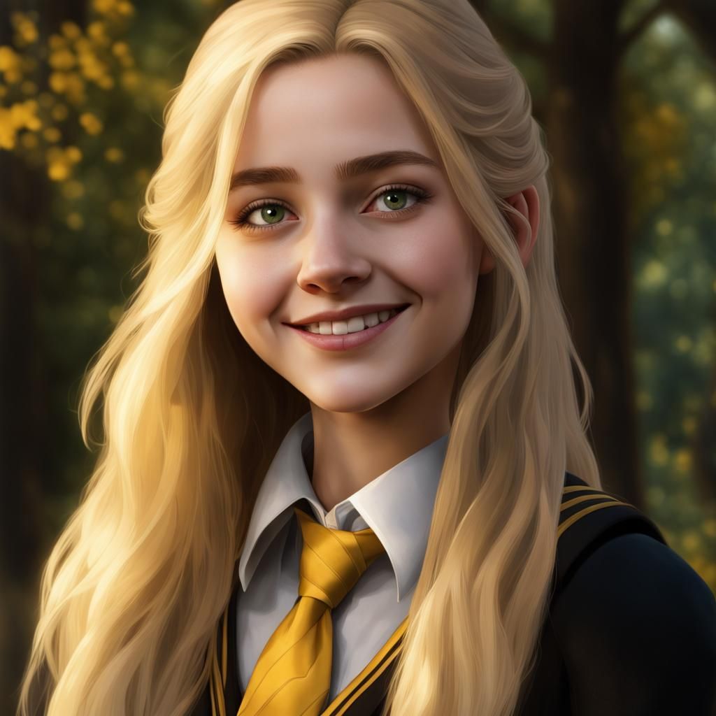 Hufflepuff Student Portrait in Natural Setting