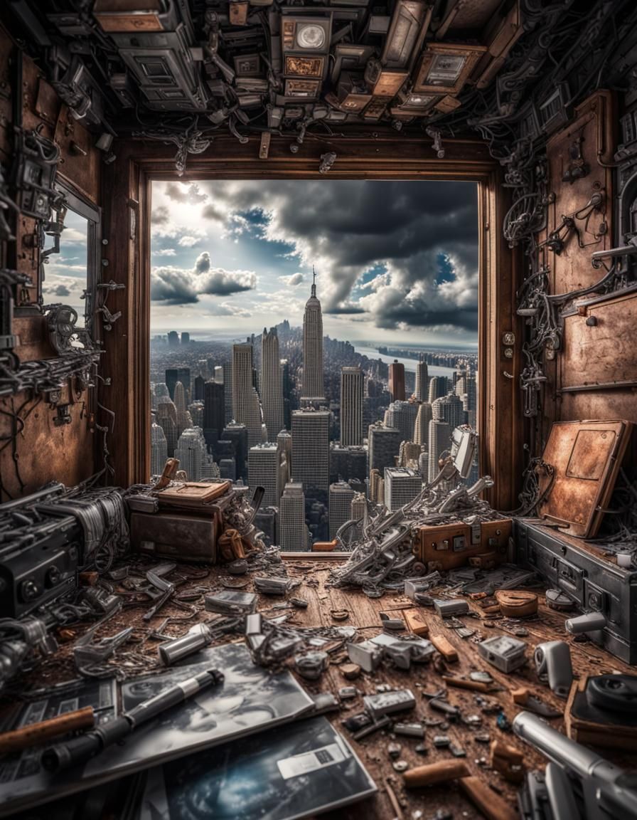 Hyperrealistic Image Breaking the Fourth Wall of Reality