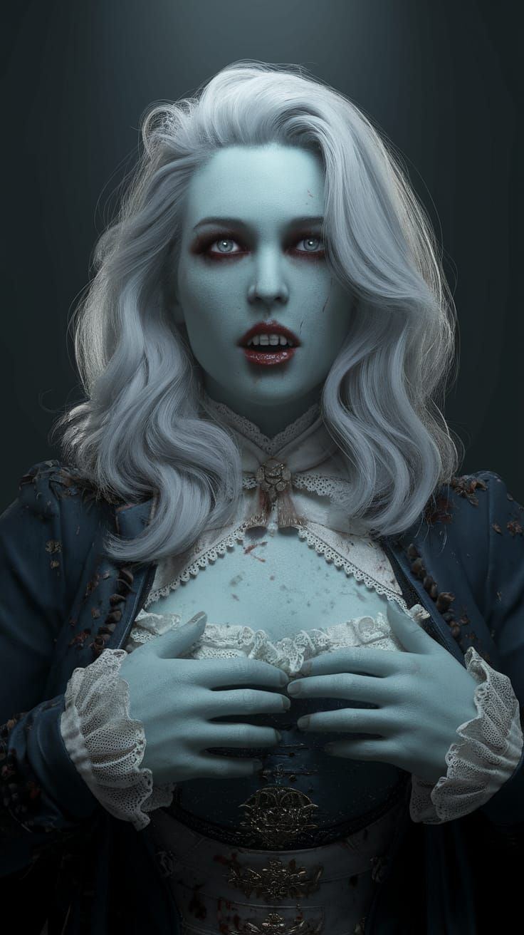 Vampires in a Tantrum, Polished in Baby Blue Expressionism