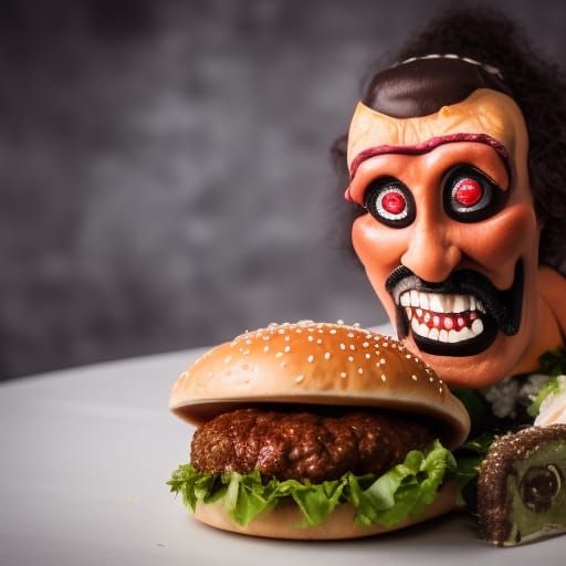 Evil hamburger man