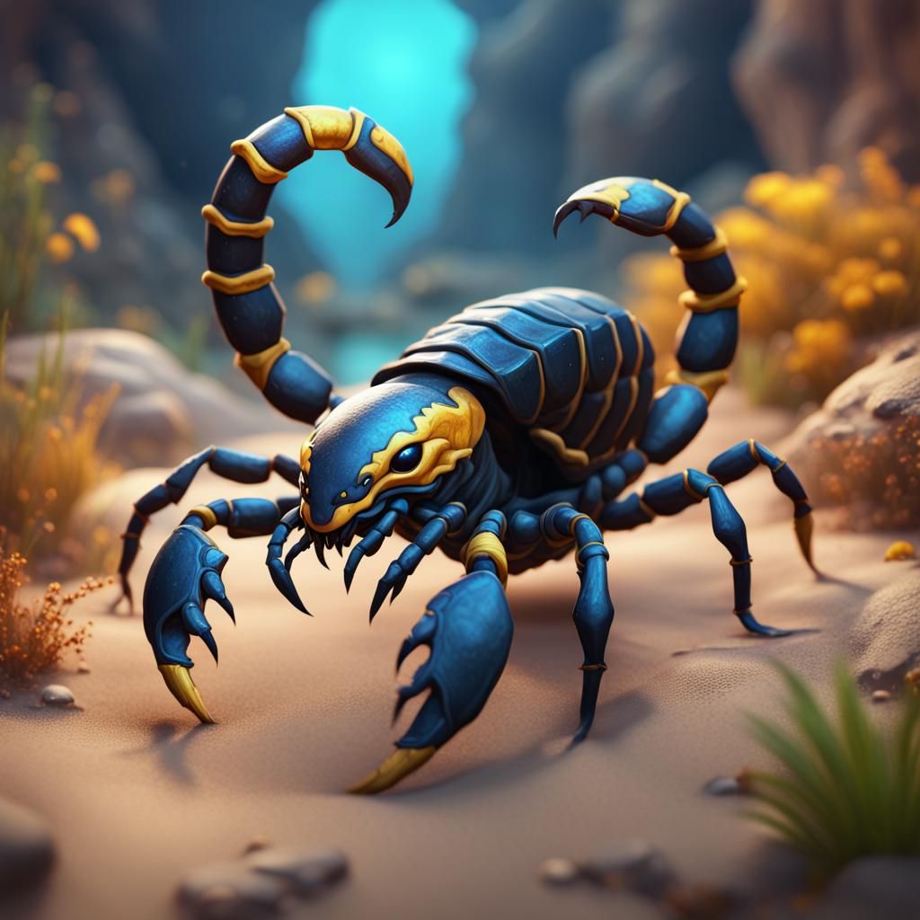 Cute Scorpion in Detailed Matte Painting