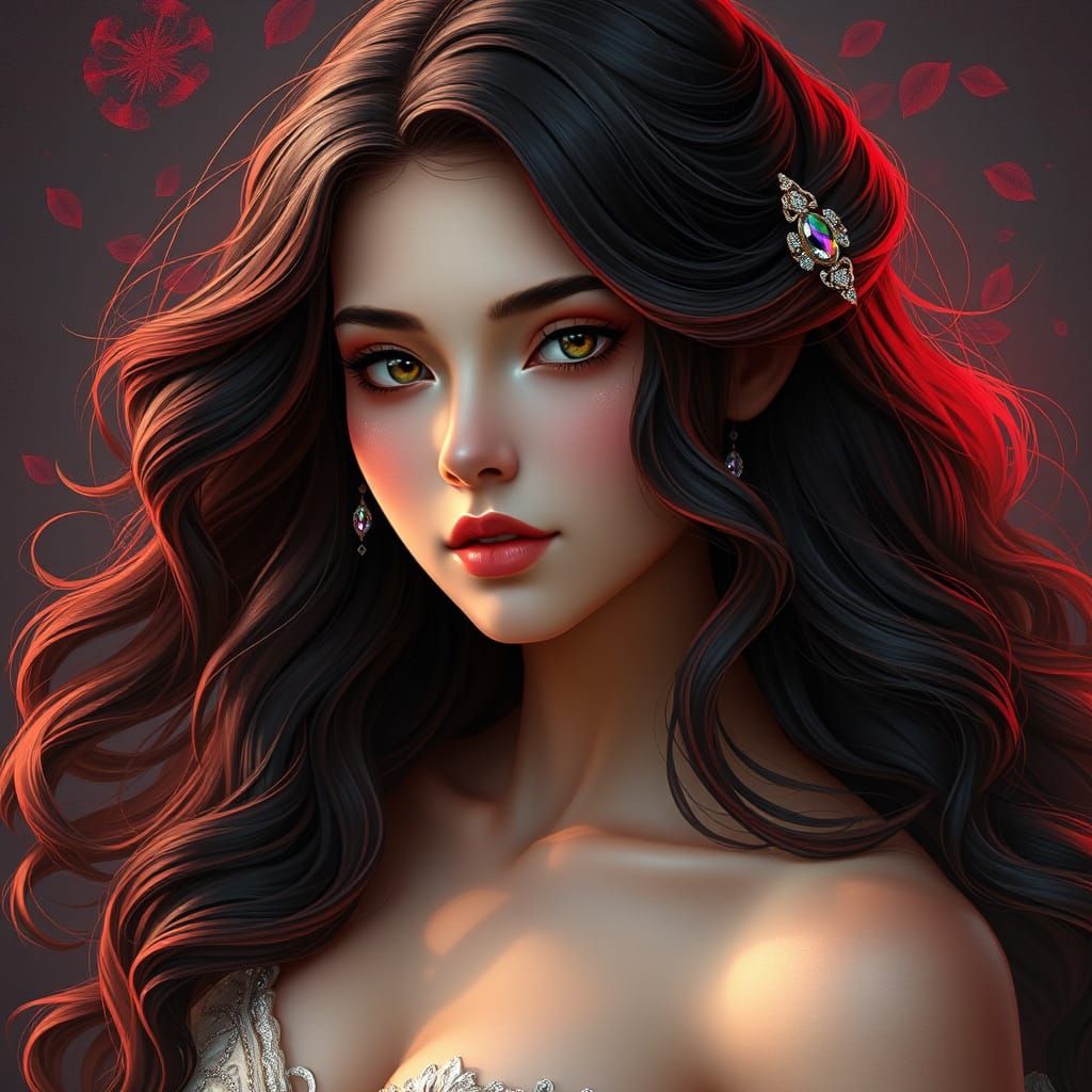 Ethereal Brunette Goddess Radiates Sensual Romance