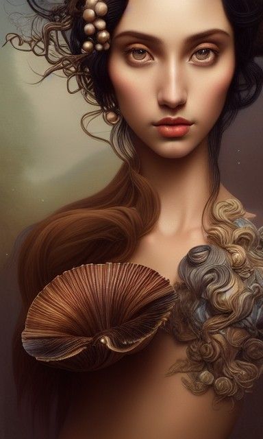 Androgynous Dark Goddess Portrait in Gothic Romantic Style