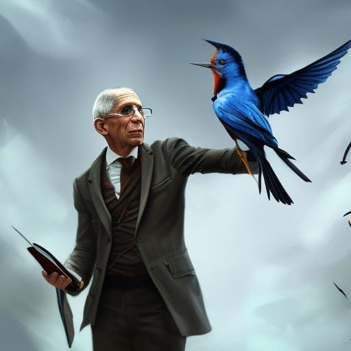 Dark Fantasy Doctor with Needle and Birds