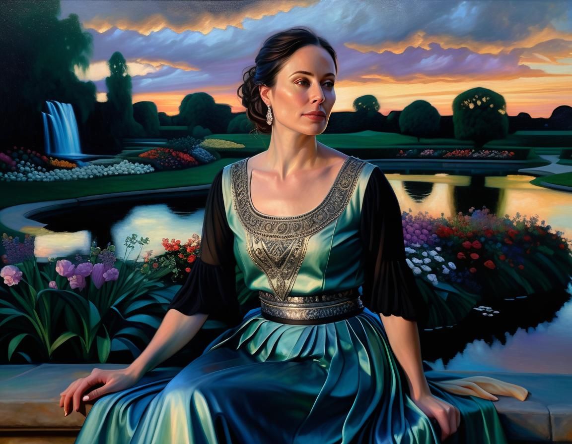 Radiant Woman Portrait in Renaissance Chiaroscuro